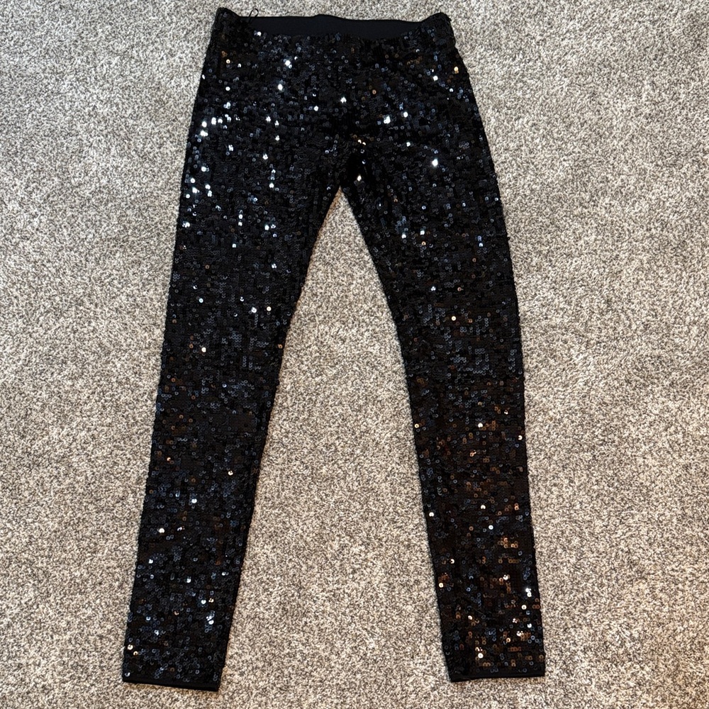 NWT Express Black Sequin Skinny Pants. Size Small